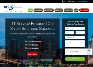 How houkconsulting.com looks like on a tablet such as an iPad.