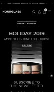 How hourglasscosmetics.com looks like on a mobile device such as an iPhone.