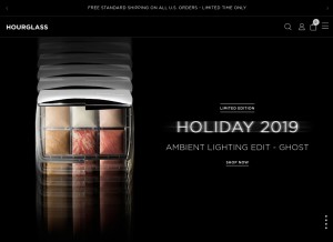 How hourglasscosmetics.com looks like on a tablet such as an iPad.