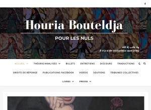 How houriabouteldja.fr looks like on a tablet such as an iPad.