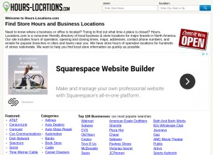 How hours-locations.com looks like on a tablet such as an iPad.