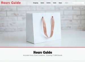 How hoursguide.com looks like on a tablet such as an iPad.