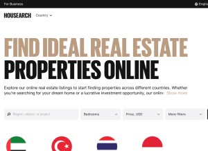 How housearch.com looks like on a tablet such as an iPad.