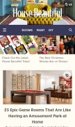 How housebeautiful.com looks like on a mobile device such as an iPhone.