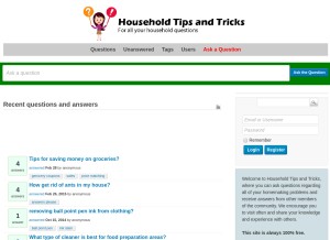 How householdtipsandtricks.org looks like on a tablet such as an iPad.