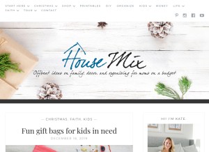 How housemixblog.com looks like on a tablet such as an iPad.