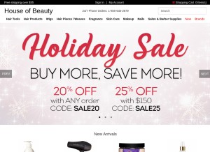How houseofbeautyworld.com looks like on a tablet such as an iPad.