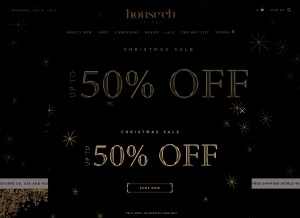 How houseofcb.com looks like on a tablet such as an iPad.