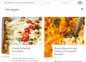 How houseofyumm.com looks like on a tablet such as an iPad.
