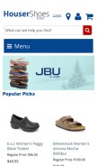 How housershoes.com looks like on a mobile device such as an iPhone.