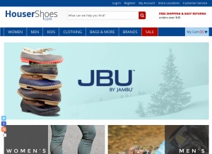 How housershoes.com looks like on a tablet such as an iPad.