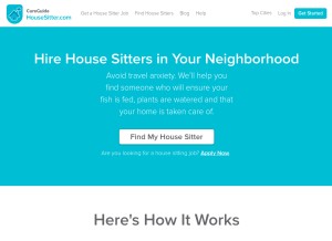 How housesitter.com looks like on a tablet such as an iPad.