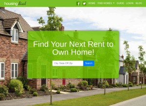 How housinglist.com looks like on a tablet such as an iPad.