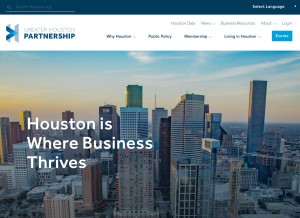 How houston.org looks like on a tablet such as an iPad.