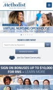 How houstonmethodistcareers.org looks like on a mobile device such as an iPhone.