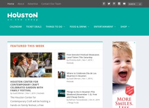 How houstononthecheap.com looks like on a tablet such as an iPad.