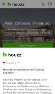 How houzz.de looks like on a mobile device such as an iPhone.