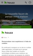 How houzz.fr looks like on a mobile device such as an iPhone.