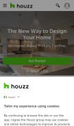 How houzz.ie looks like on a mobile device such as an iPhone.