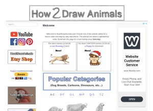 How how2drawanimals.com looks like on a tablet such as an iPad.
