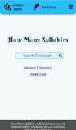 How howmanysyllables.com looks like on a mobile device such as an iPhone.