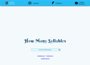 How howmanysyllables.com looks like on a tablet such as an iPad.