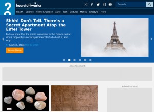 How howstuffworks.com looks like on a tablet such as an iPad.