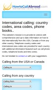 How howtocallabroad.com looks like on a mobile device such as an iPhone.