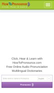How howtopronounce.com looks like on a mobile device such as an iPhone.