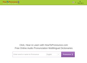How howtopronounce.com looks like on a tablet such as an iPad.