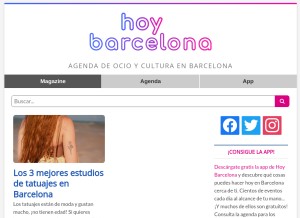 How hoybarcelona.app looks like on a tablet such as an iPad.