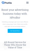 How hprofits.com looks like on a mobile device such as an iPhone.