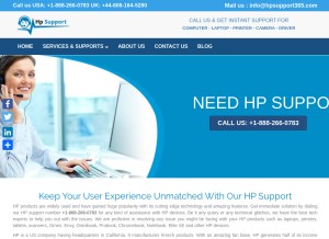 How hpsupport365.com looks like on a tablet such as an iPad.
