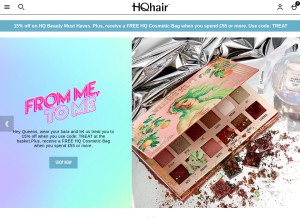 How hqhair.com looks like on a tablet such as an iPad.