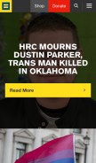 How hrc.org looks like on a mobile device such as an iPhone.