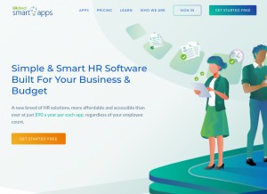 How hrdirectapps.com looks like on a tablet such as an iPad.