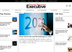 How hrexecutive.com looks like on a tablet such as an iPad.