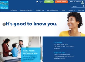 How hrhcare.org looks like on a tablet such as an iPad.