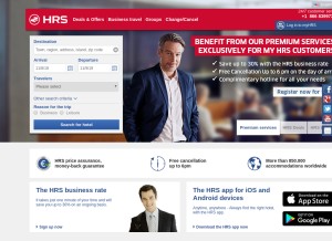 How hrs.com looks like on a tablet such as an iPad.