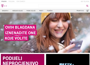 How hrvatskitelekom.hr looks like on a tablet such as an iPad.