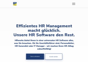 How hrworks.de looks like on a tablet such as an iPad.