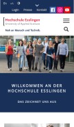 How hs-esslingen.de looks like on a mobile device such as an iPhone.