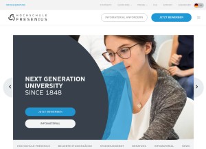 How hs-fresenius.de looks like on a tablet such as an iPad.