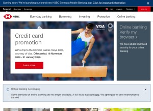 How hsbc.bm looks like on a tablet such as an iPad.