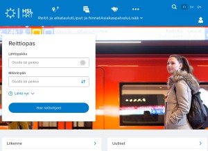 How hsl.fi looks like on a tablet such as an iPad.