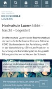 How hslu.ch looks like on a mobile device such as an iPhone.
