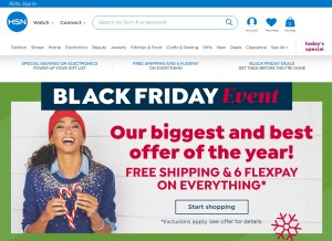 How hsn.com looks like on a tablet such as an iPad.