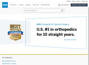 How hss.edu looks like on a tablet such as an iPad.