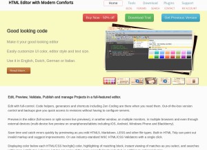 How html-kit.com looks like on a tablet such as an iPad.