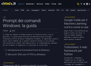 How html.it looks like on a tablet such as an iPad.